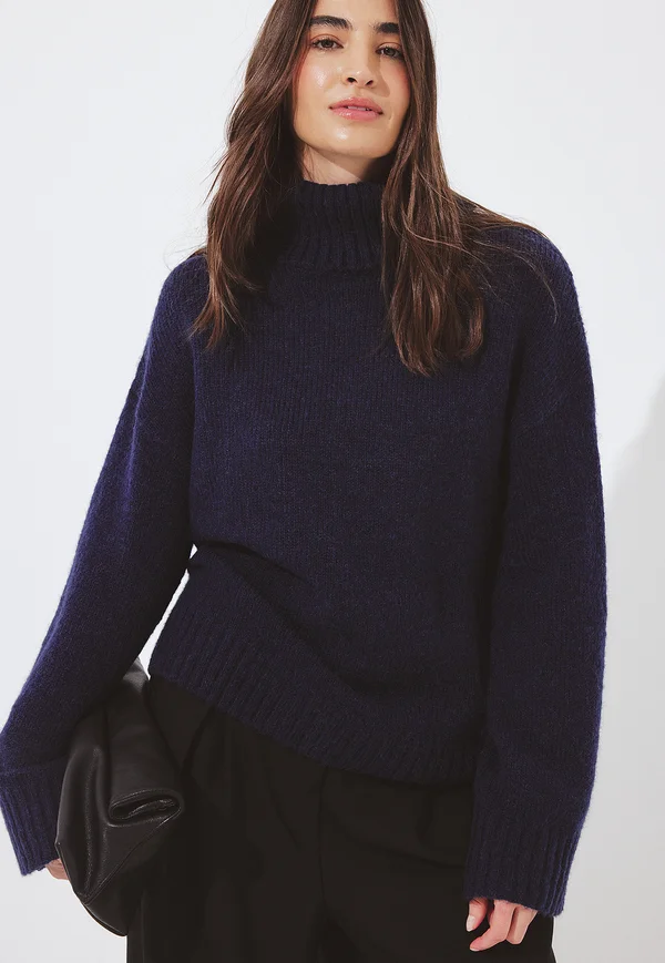 TURTLE NECK  - Strickpullover - navy