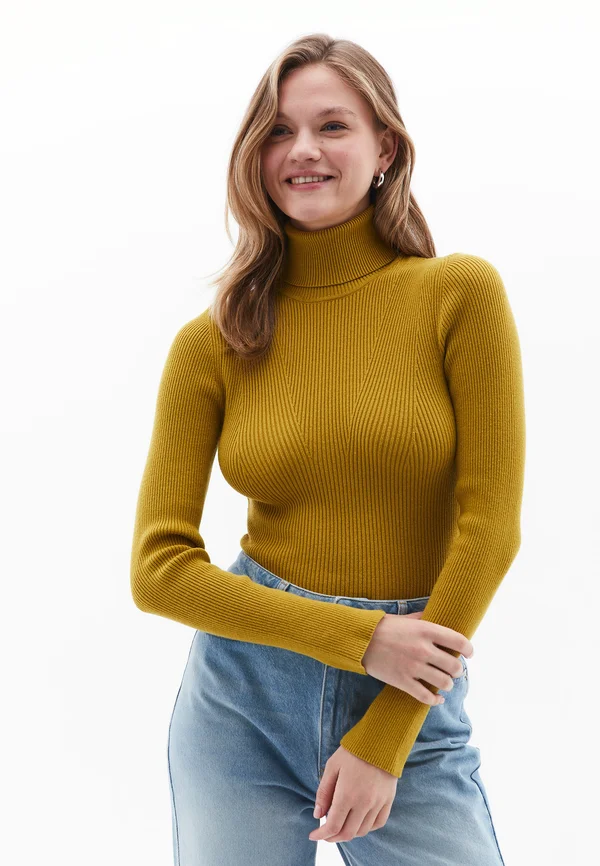 TURTLE NECK - Strickpullover - olive oil