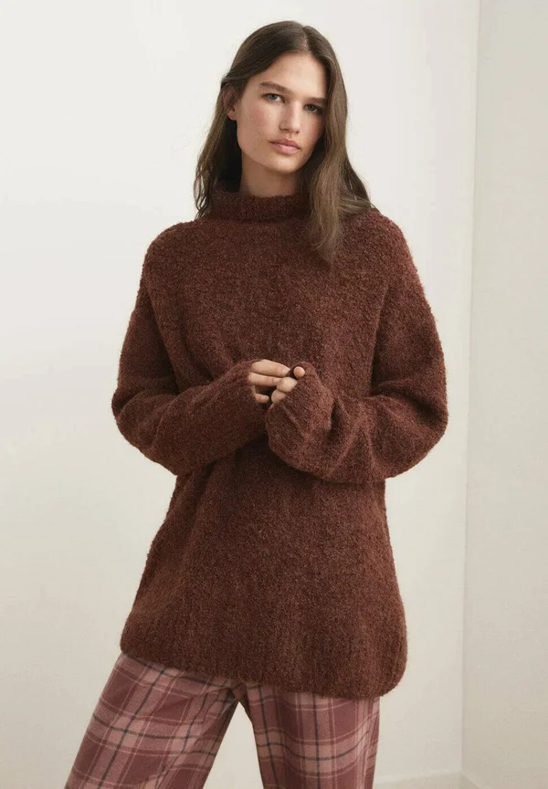 TURTLENECK BOUCLE  - Strickpullover - cognac
