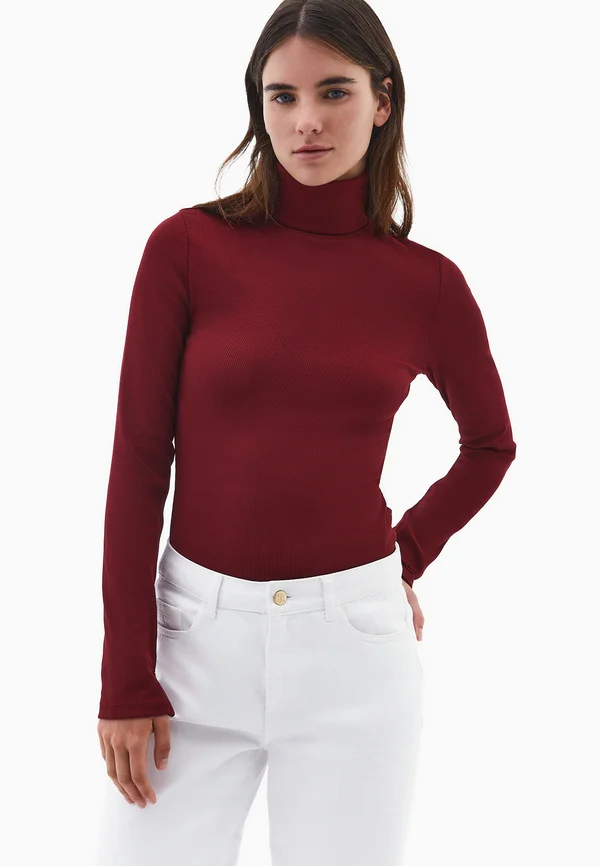 TURTLENECK - LONG SLEEVE  - Strickpullover - cabernet