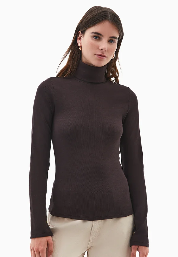 TURTLENECK - LONG SLEEVE  - Strickpullover - chocolate torte