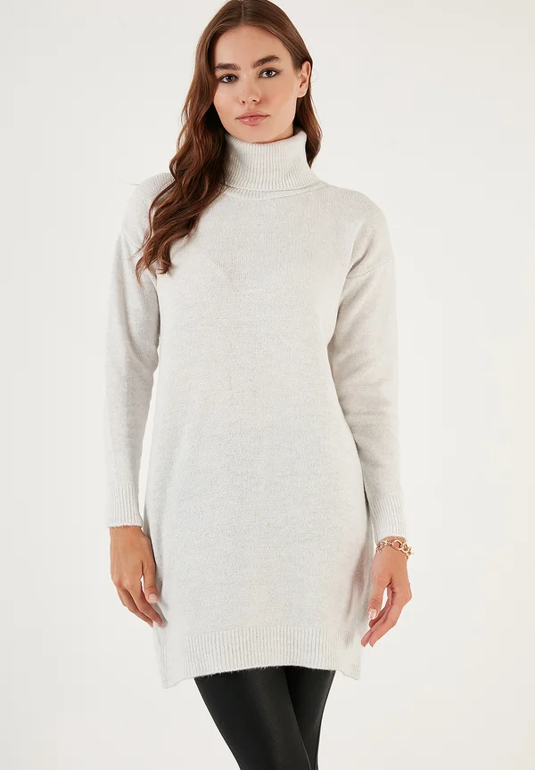 TURTLENECK LONG - Strickpullover - light grey