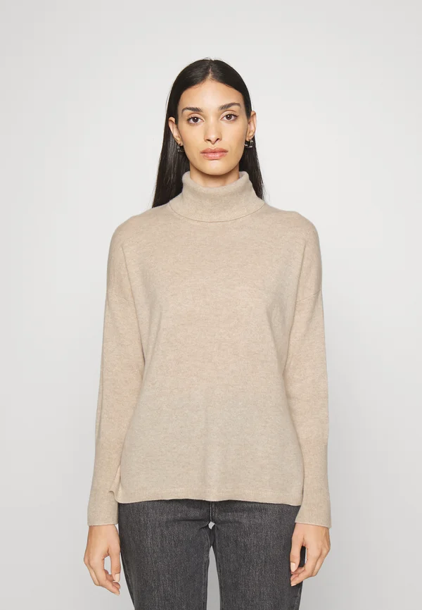 TURTLENECK LOOSE FIT TUNIC - Strickpullover - oatmeal