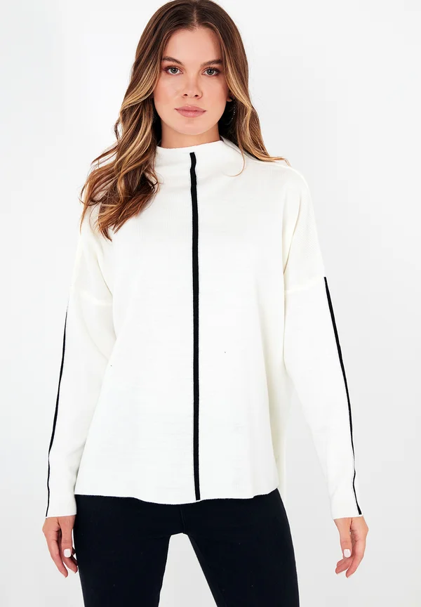 TURTLENECK SOFT - Strickpullover - beige, black