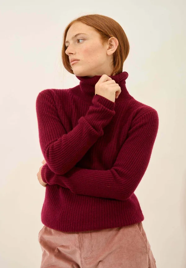 TURTLENECK - Strickpullover - burgundy