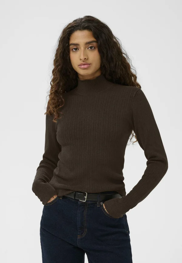 TURTLENECK - Strickpullover - coffee brown melange