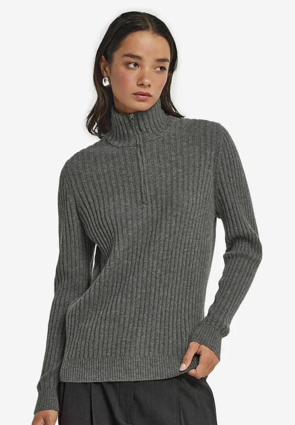 TURTLENECK - Strickpullover - grau dark grey melange