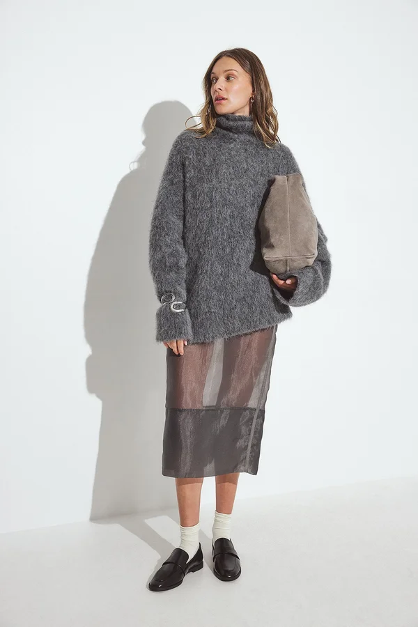 TURTLENECK - Strickpullover - mid grey