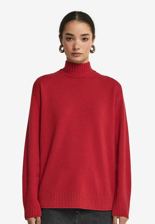 TURTLENECK - Strickpullover - rot garment dyed red