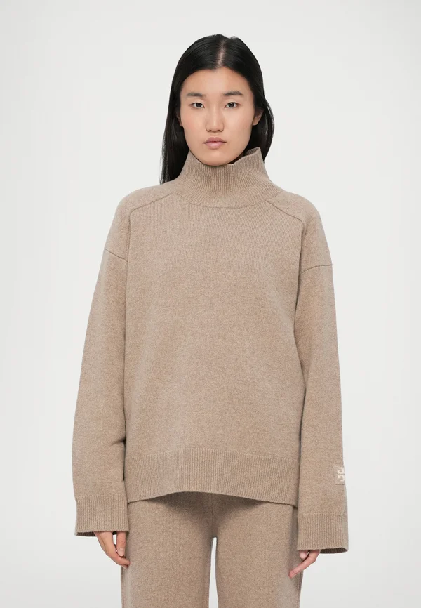 TURTLENECK SWEATER - Strickpullover - melange oatmeal