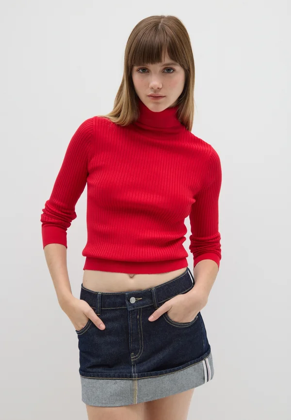 TURTLENECK  WITH FITTED FIT - Strickpullover - claret red