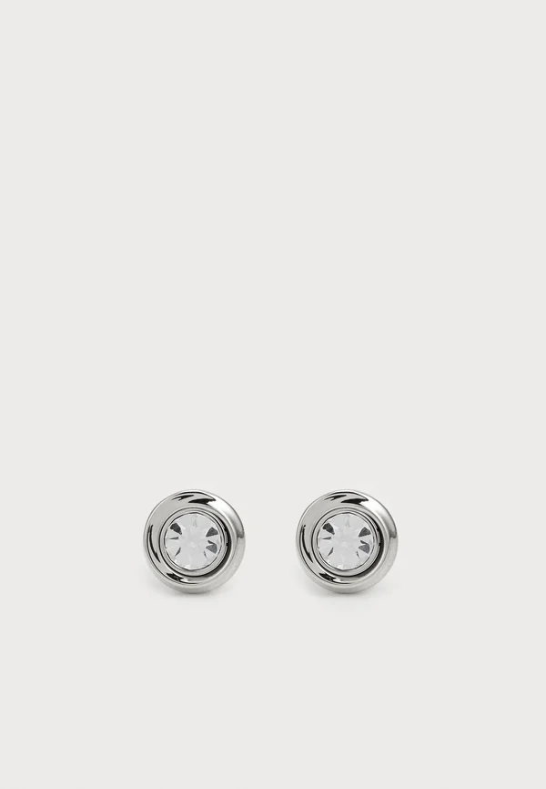 TWISTED BEZEL SOLITAIRE - Ohrringe - silver-coloured