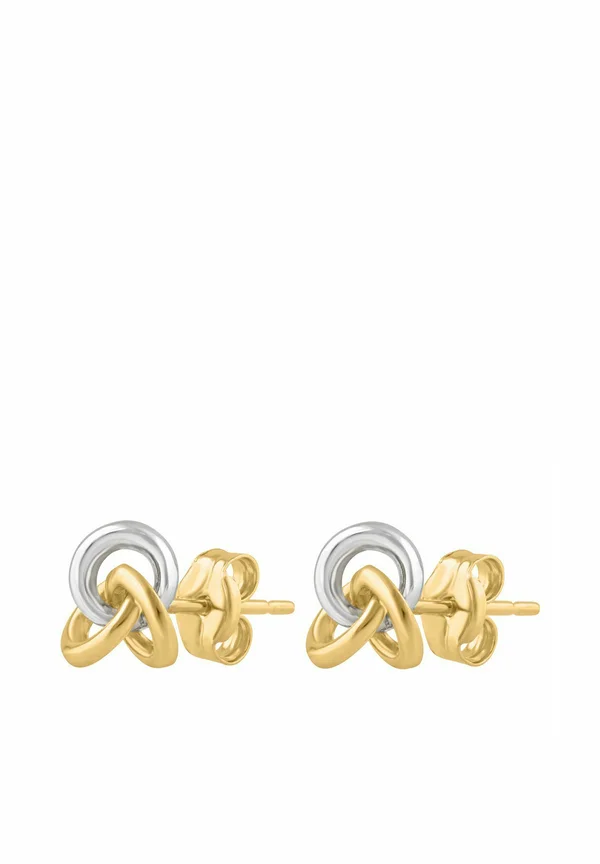 TWO TONE KNOT - Ohrringe - yellow gold-coloured-white gold-coloured