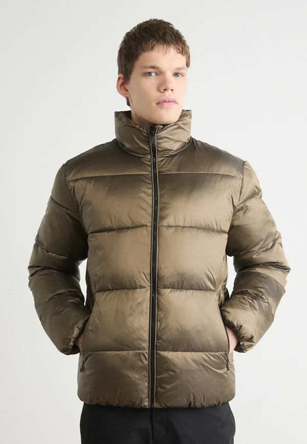 TWO TONE PUFFER JACKET - Winterjacke - brindle/black