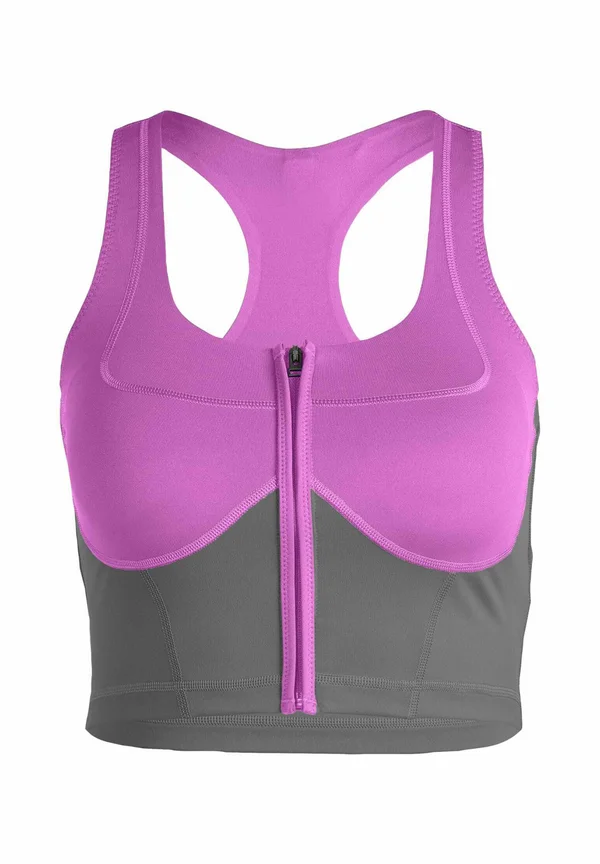 TWO-TONE ZIPPED CROP - Sport-BH mit starker Stützkraft - pulse lilac deep dove smc