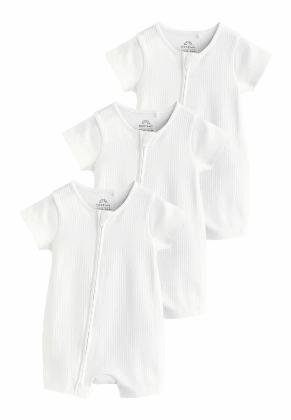 TWO WAY ZIP 3 PACK  - REGULAR FIT - Strampler - white