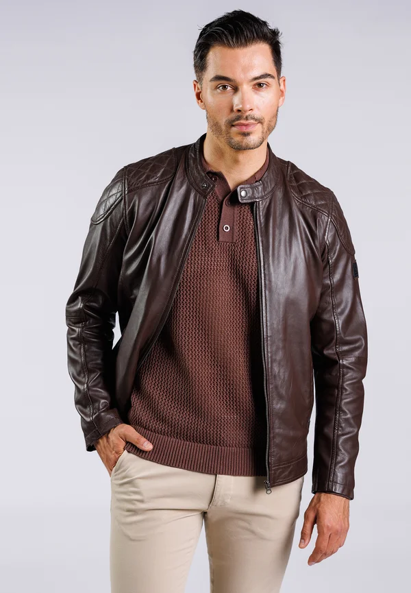 TYLER - Lederjacke - brown