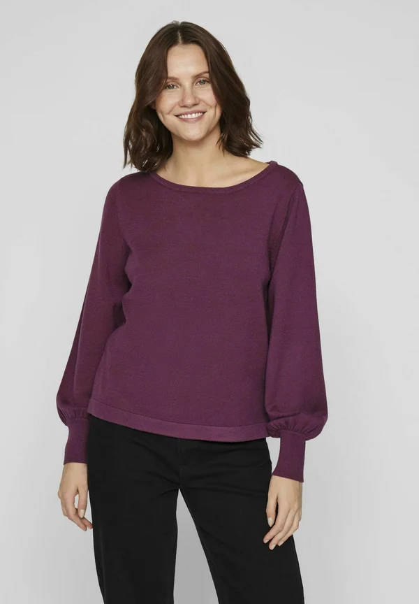 U-BOOT-AUSSCHNITT - Strickpullover - burgundy