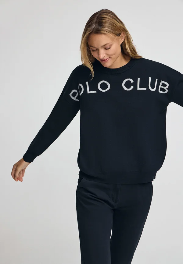 U NECK RELAXED FIT - Strickpullover - navy