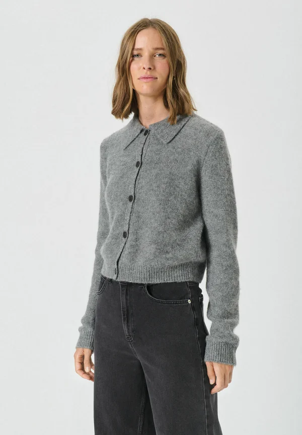 ULRICAPW CA - Strickjacke - medium grey melange