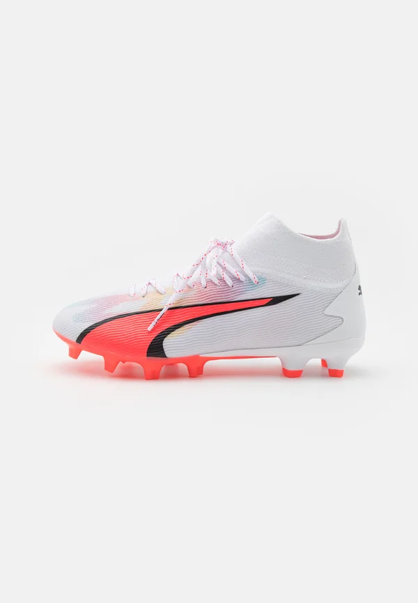 ULTRA PRO FG/AG - Fußballschuh Nocken - white/black/fire orchid