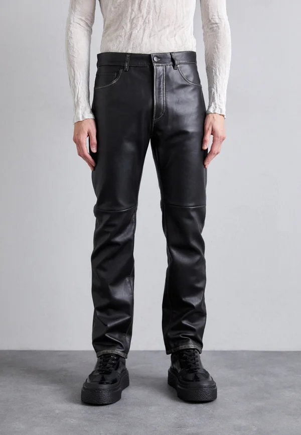 UMA TROUSERS - Lederhose - black
