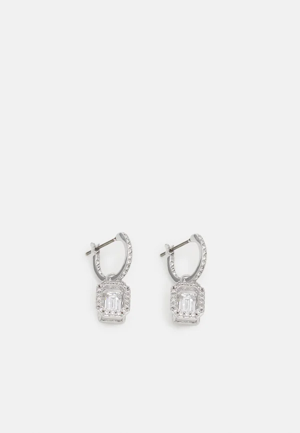 UNA DROP EARRINGS OCTAGON CUT - Ohrringe - silver-coloured