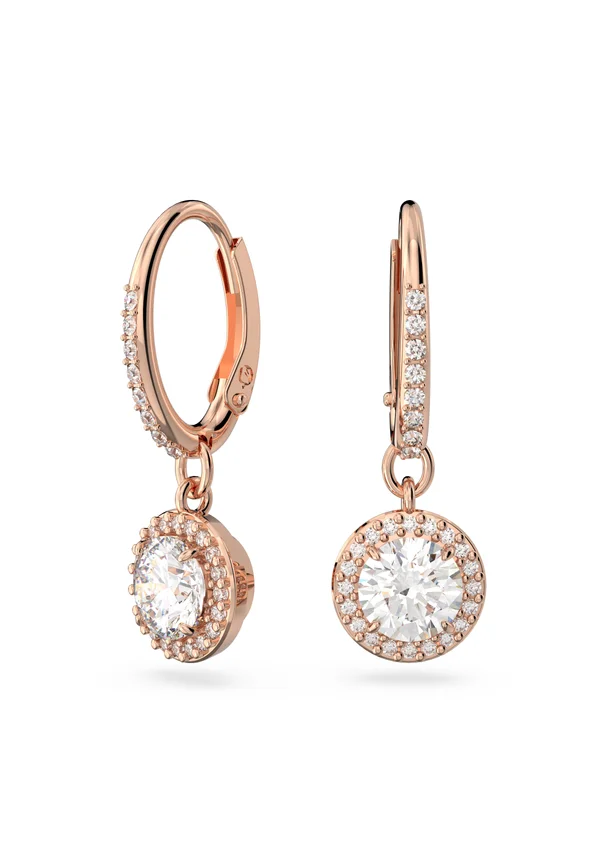 UNA DROP EARRINGS ROUND CUT PAVÉ - Ohrringe - white
