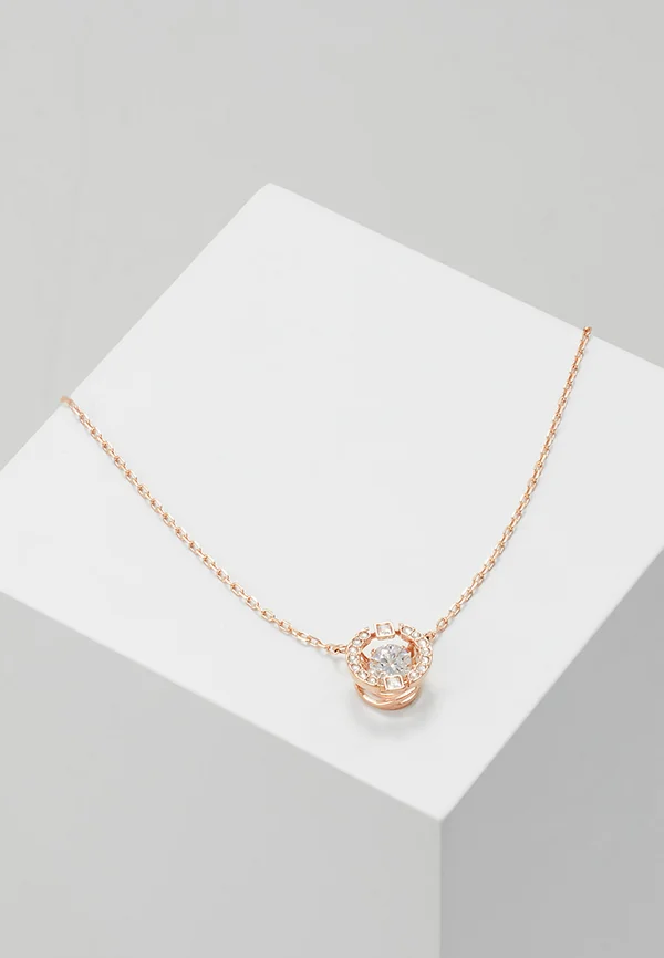 UNA NECKLACE ROUND CUT - Halskette - rose gold-coloured/white