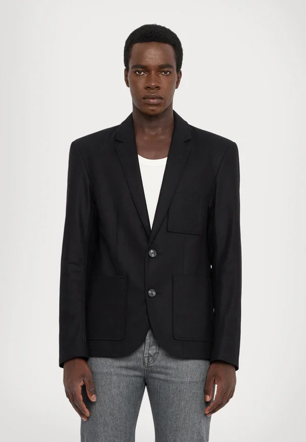 UNCONSTRUCTED WOOL BLAZER - Sakko - black