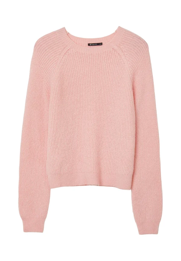 UNIFARBENER MIT RUNDHALSAUSSCHNITT - Strickpullover - rosa chiaro