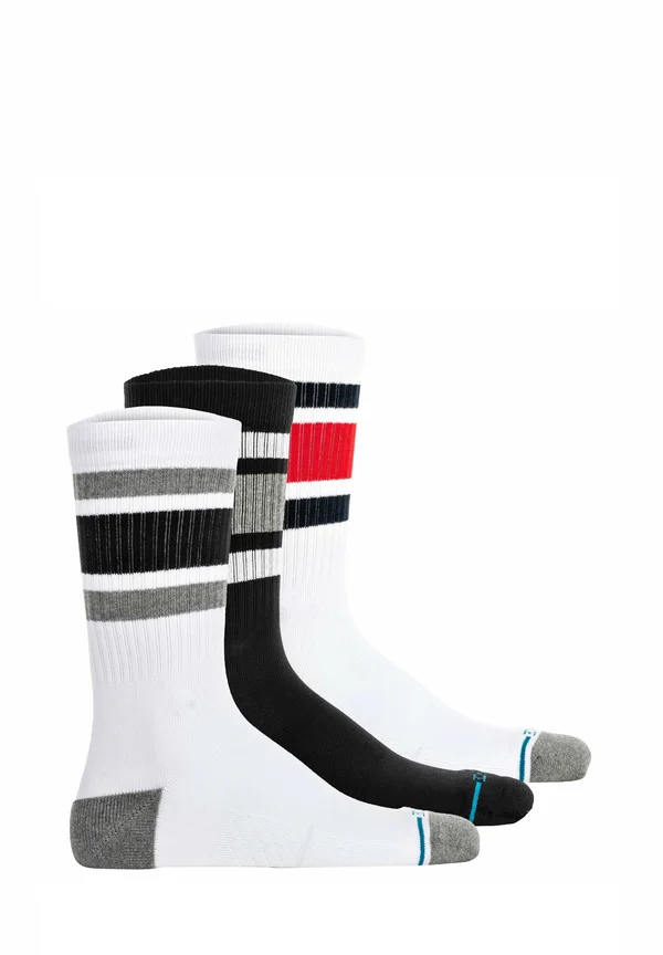 UNISEX 3ER PACK - BOYD LOGO STREIFEN CREW - Socken - schwarz weiß rot dunkelblau weiß schwarz grau