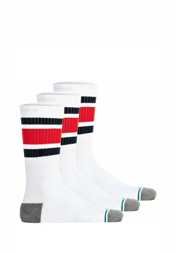 UNISEX 3ER PACK - BOYD LOGO STREIFEN CREW - Socken - weiß rot dunkelblau
