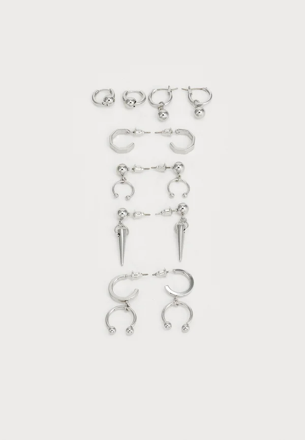 UNISEX 6PACK - Ohrringe - silver-coloured