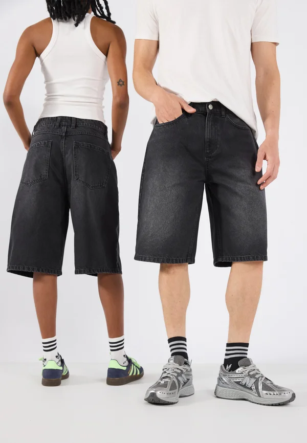 UNISEX - Jeans Shorts - black denim