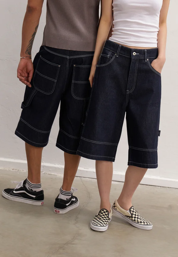 UNISEX - Jeans Shorts - rinsed denim