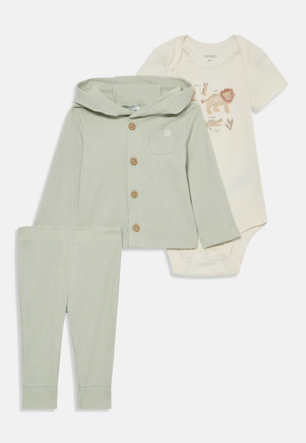 UNISEX SET - Kapuzenpullover - green/off white