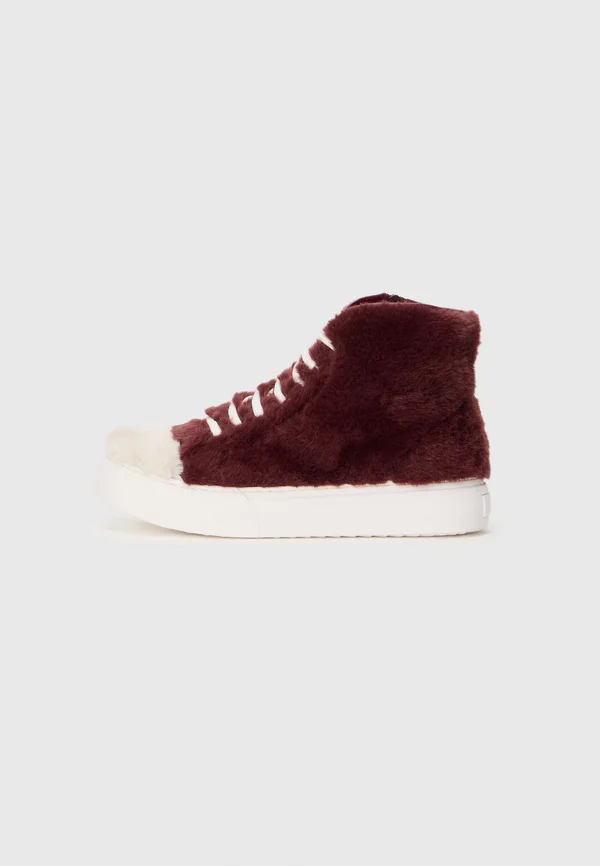 UNISEX - Sneaker high - dark red/white