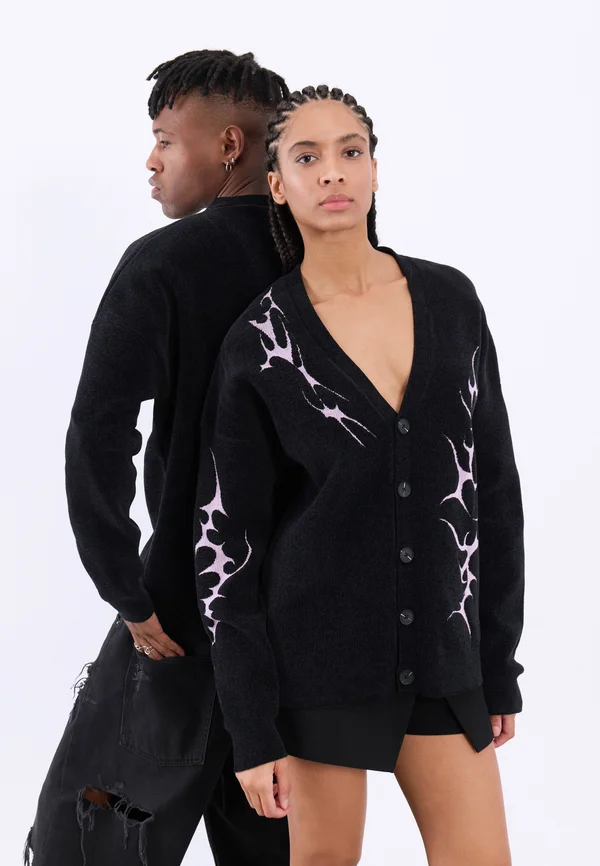 UNISEX - Strickjacke - black