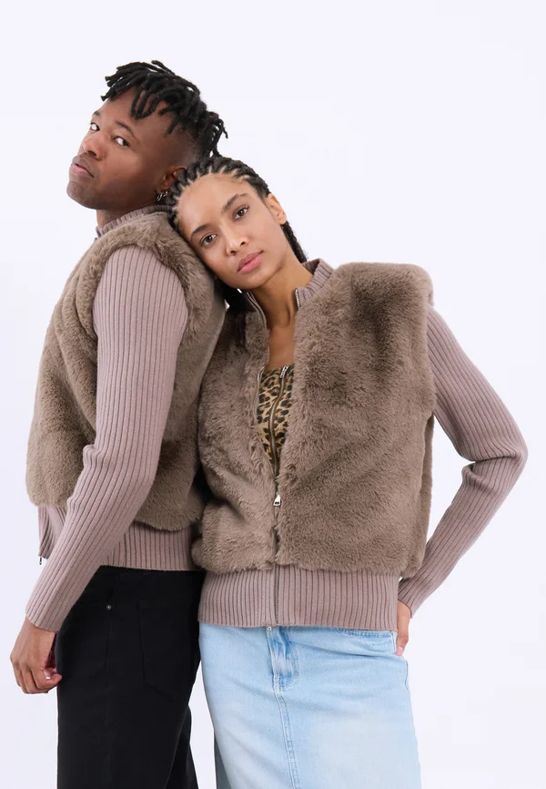 UNISEX - Strickjacke - taupe