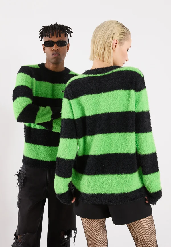 UNISEX - Strickpullover - black/green