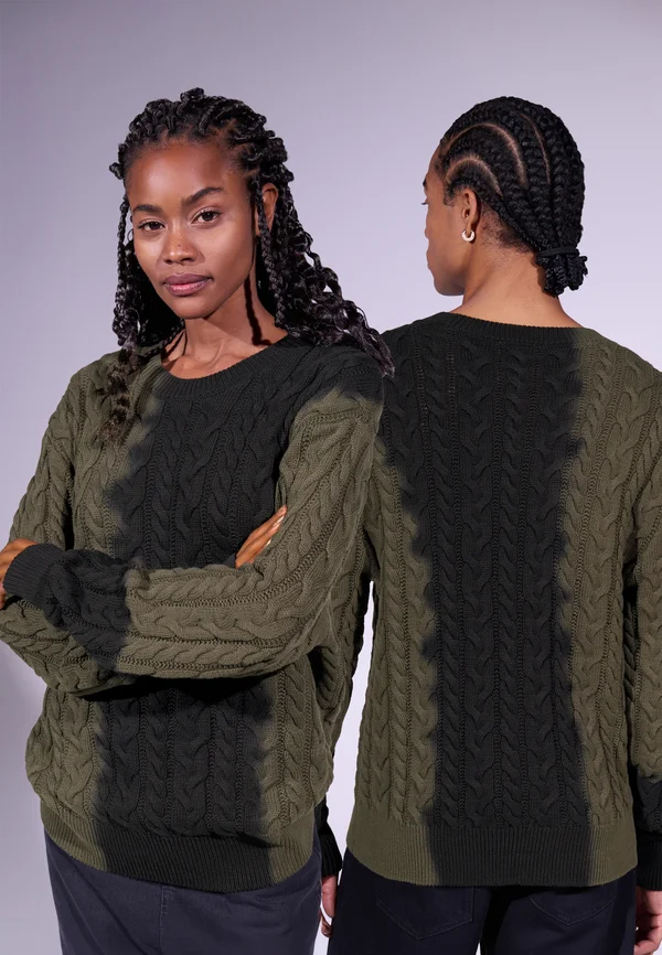 UNISEX - Strickpullover - olive/black