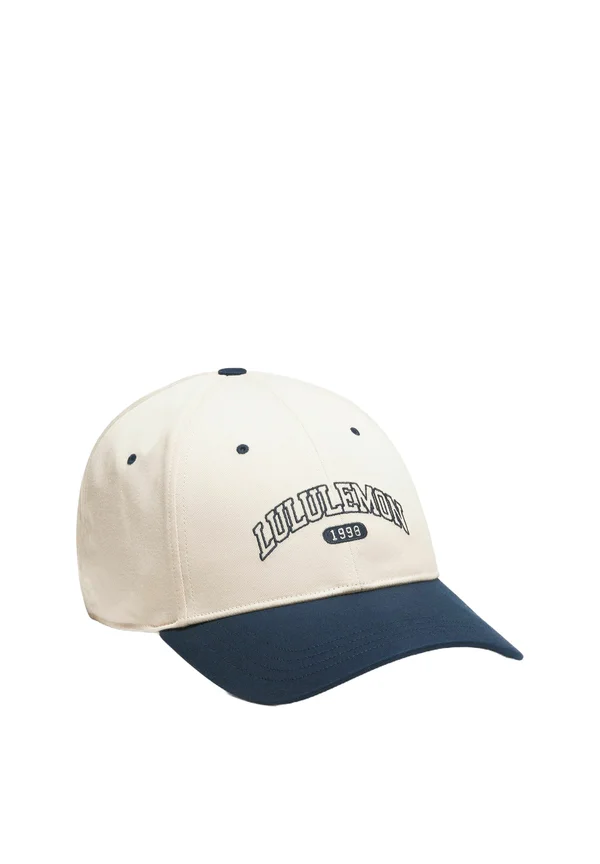 Unisex Structured Ball Linerless Cap - Cap - light ivory true navy