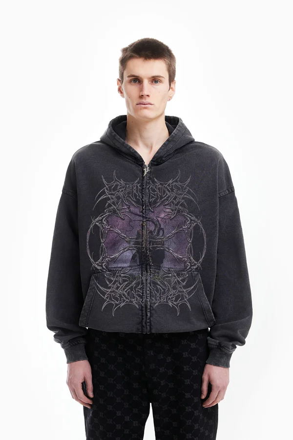 UNISEX - Sweatjacke - black washed