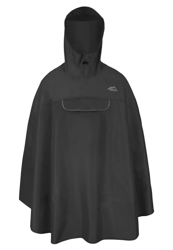 UNISEX WASSERDICHTER REGENPONCHO MIT KAPUZE UND REFLEKTOR - Regenjacke / wasserabweisende Jacke - schwarz