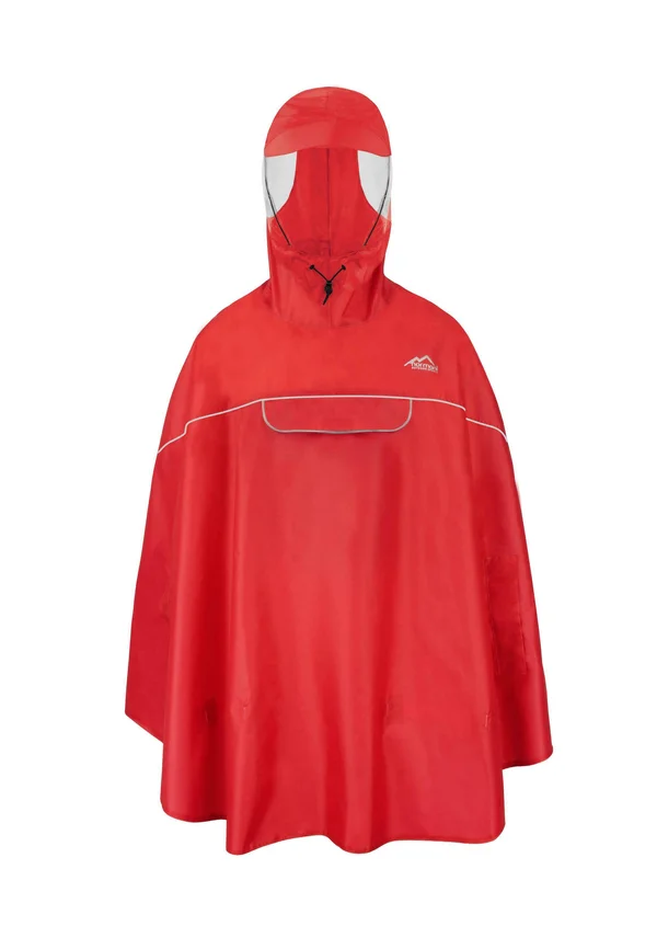 UNISEX WASSERDICHTER REGENPONCHO MIT KAPUZE UND SICHTFENSTER - Regenjacke / wasserabweisende Jacke - rot