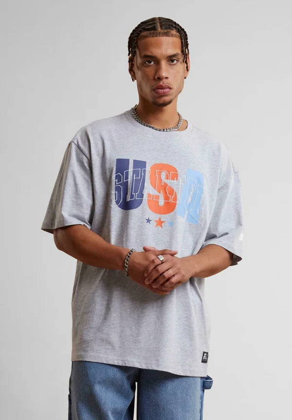 USA - T-Shirt print - heathergrey