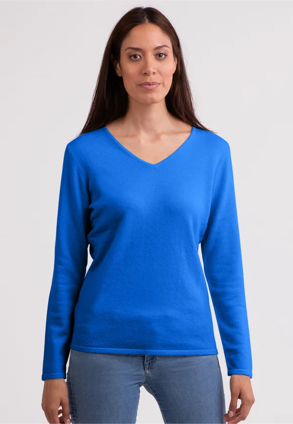 V-AUSSCHNITT  - Strickpullover - dazzling blau