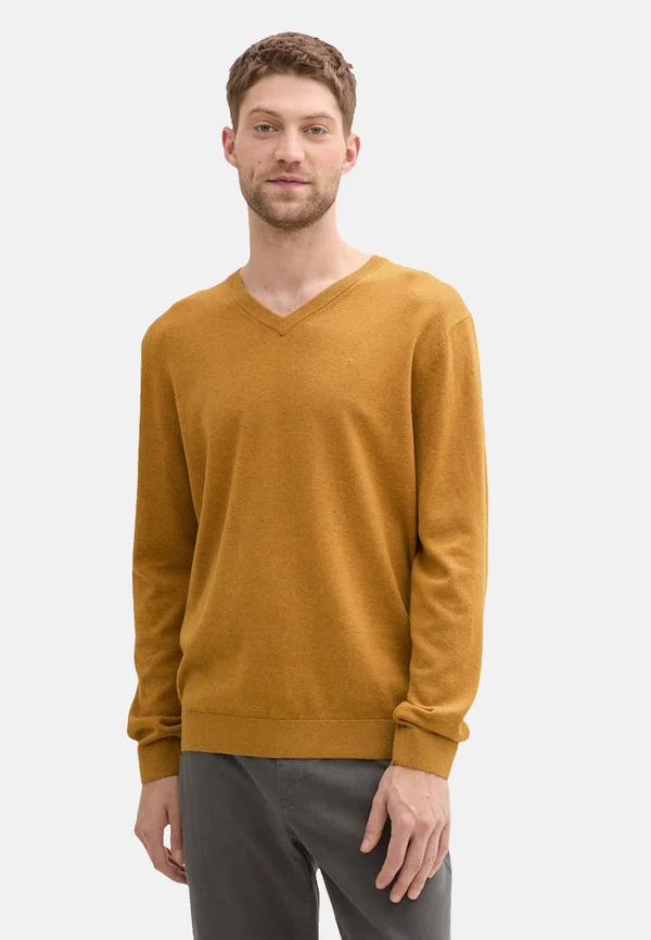 V-AUSSCHNITT - Strickpullover - gelb