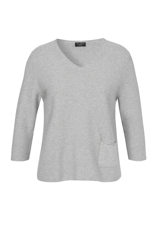 V-AUSSCHNITT  - Strickpullover - grau